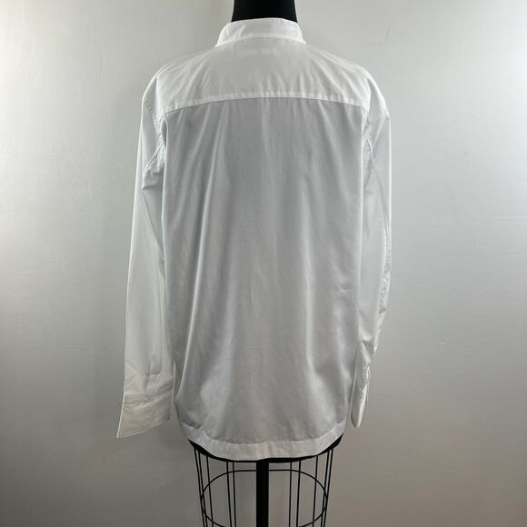 Jil Sander x UNIQLO J+ White Button-Down Shirt Cotton Mandarin Collar Size XL - Picture 7 of 10